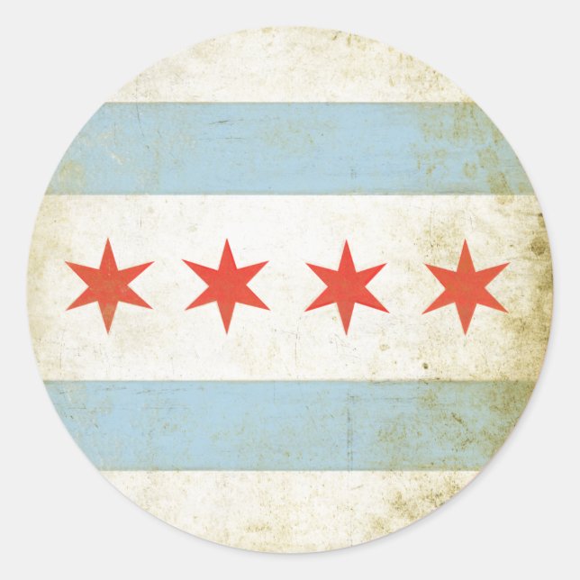 Sticker avec drapeau Chicago en détresse (Devant)