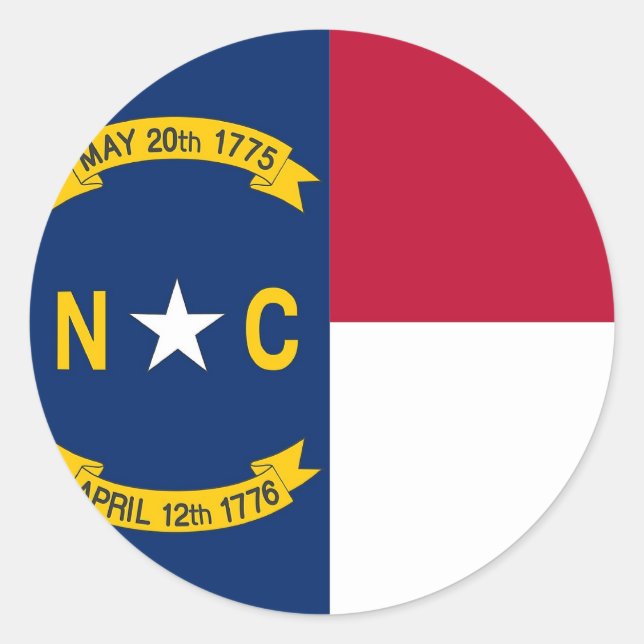 Sticker avec drapeau de Caroline du Nord (Devant)