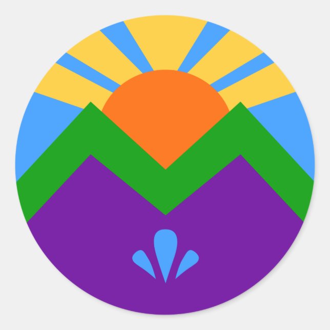 Sticker avec drapeau de Manitou Springs, Colorado (Devant)