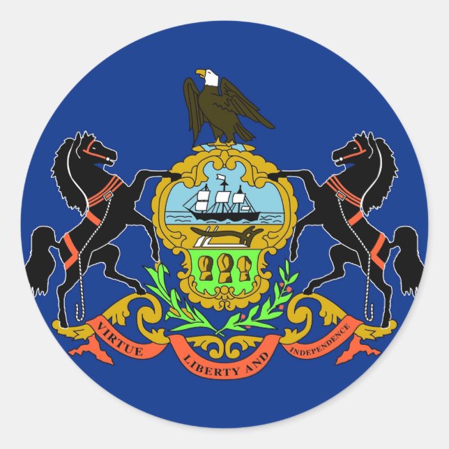 Sticker avec Drapeau de Pennsylvanie (Devant)