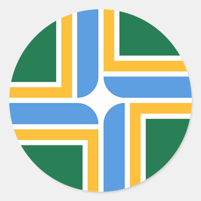 Sticker avec Drapeau de Portland, Etat de l'Oregon (Devant)