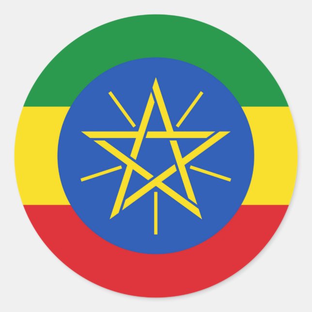 Sticker avec drapeau d'Éthiopie (Devant)