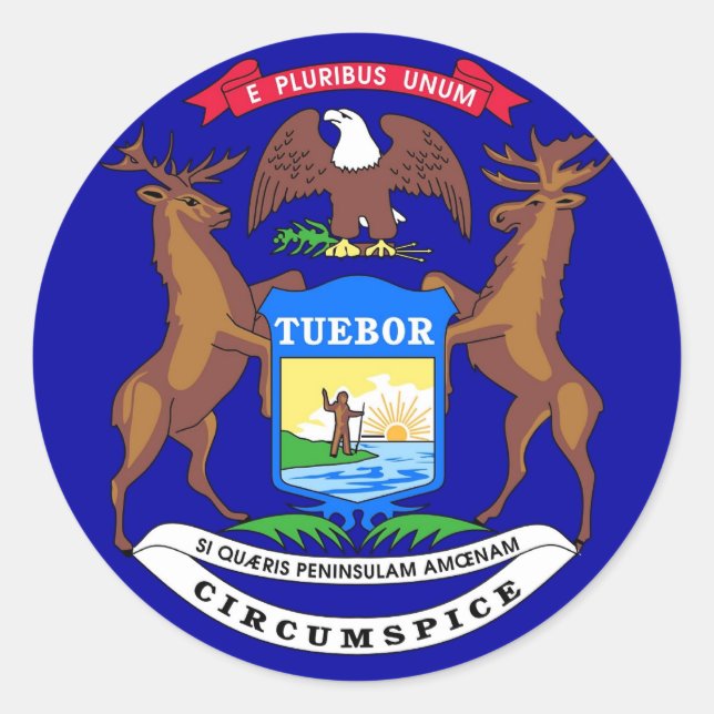 Sticker avec drapeau du Michigan (Devant)