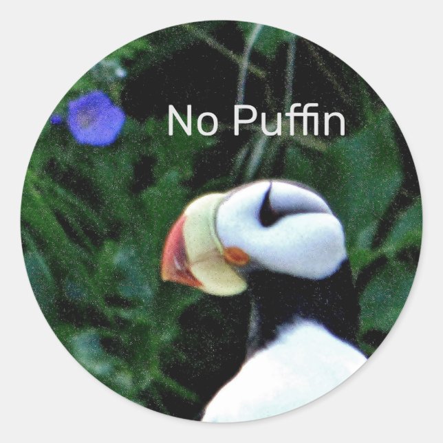 Sticker avec pouffin "No Puffin" (Devant)
