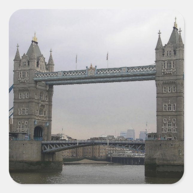 Sticker avec Tower Bridge au-dessus de la Tamise (Devant)