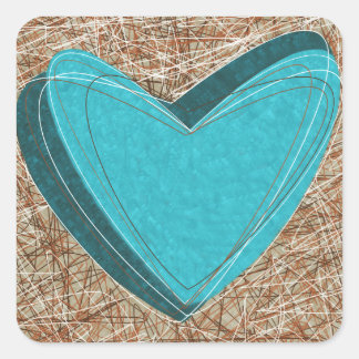 Sticker avec un beau coeur turquoise