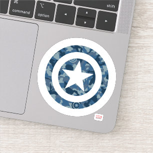 Sticker Avengers   Captain America Motif camouflage bleu