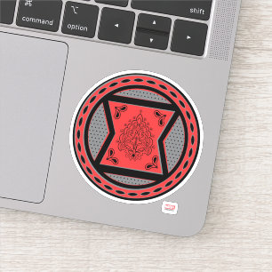 Sticker Avengers   Rouge et noir paisley Logo Black Widow