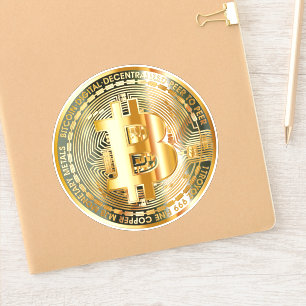 Sticker Avenir de la finance - Golden Bitcoin Cryptomonnai