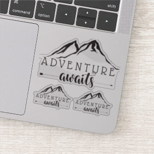 Sticker Aventure Attend Set de 3 Noir