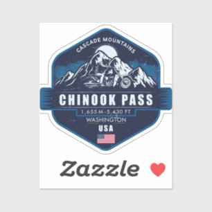Sticker Aventure en moto à Chinook Pass, Washington