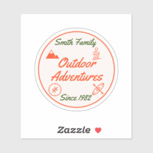 Sticker Aventures de camping en famille sur mesure