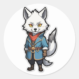 Sticker aventurier Wolf Anime Warrior