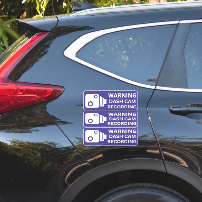 Sticker Avertissement Dash CAM Enregistrement Véhicule Cam (Coté voiture)