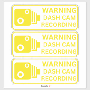 Sticker Avertissement Dash CAM Enregistrement Véhicule Cam