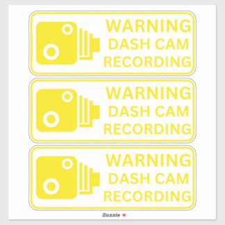 Sticker Avertissement Dash CAM Enregistrement Véhicule Cam