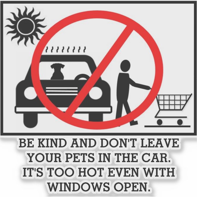 Sticker Avertissement de sécurité par temps chaud pour ani (Devant)