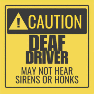Sticker Avertissement du conducteur sourd