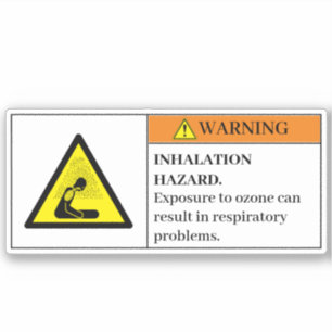 Sticker Avertissement/Étiquette d'avertissement d'ozone