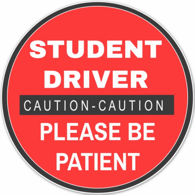 Sticker Avertissement Étudiant Conducteur Signer (Veuillez (Devant)