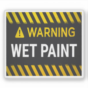 Sticker Avertissement Peinture humide