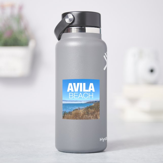 Sticker Avila Beach Californie Vue sur l'ordinateur portab (HydroFlask)