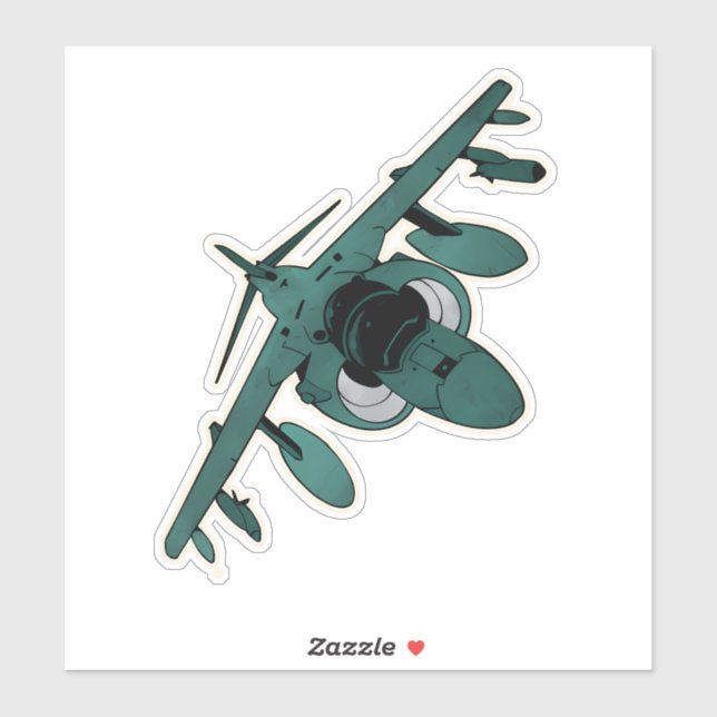 Sticker Avion d'attaque AV-8B, V/STOL (Feuille)
