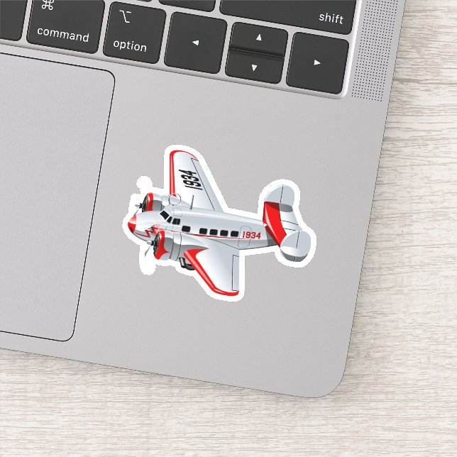 Sticker Avion rétro de dessin (Détail)