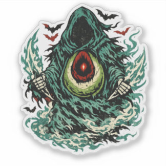 Sticker Avocado Shadow Phantom Halloween — Dark Art Retro 