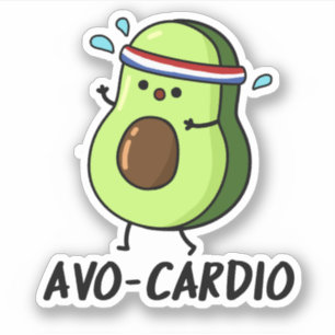 Sticker Avocardio Funny Excercise Avocado