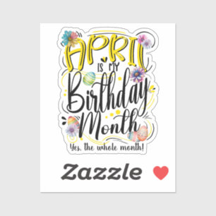 Sticker Avril est mon mois d'anniversaire, Pâques Avril
