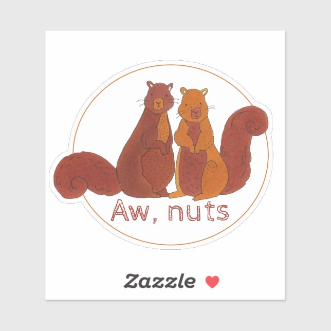 Sticker Aw Nuts mignons écureuils (Feuille)