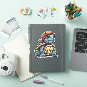 Sticker Awesome Cool Tortue adorable animal graphique