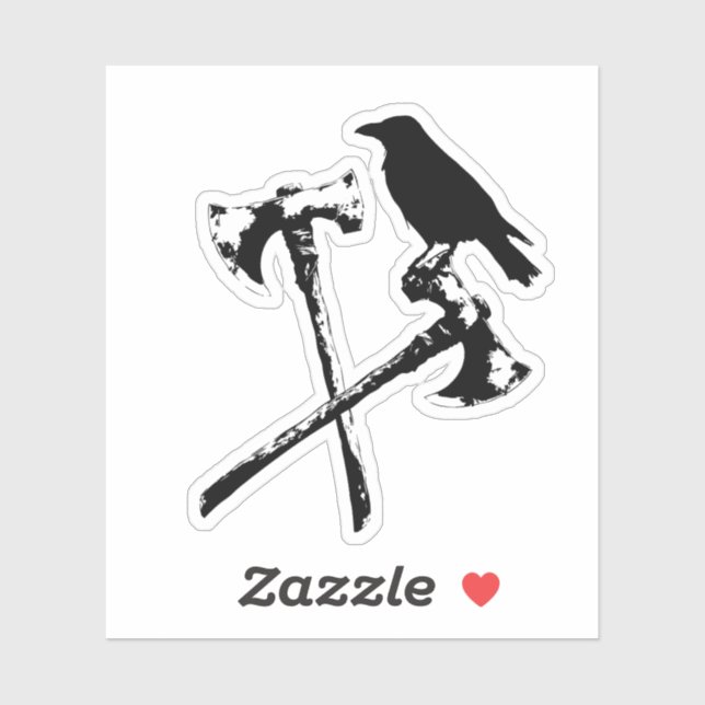 Sticker Axes de corneille et de Norse (Feuille)