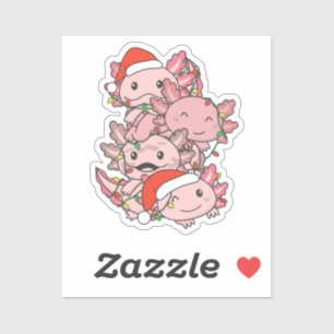 Sticker Axolotl Arbre de Noël Animaux de Noël Axolotls