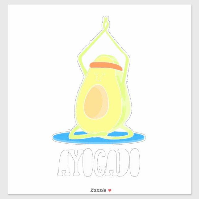 Sticker Ayogado Avocado Yoga Lover (Feuille)