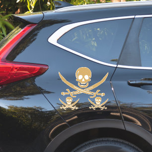 Sticker Aztec Gold Crâne et cutlass Pirate Calico Jack