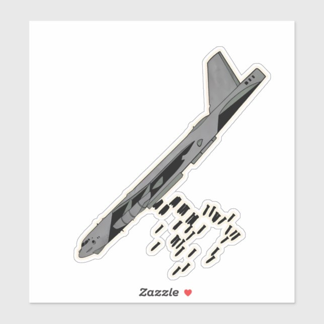 Sticker B-52, Stratoforteresse, Bomber Aircraft (Feuille)
