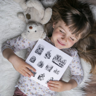 Sticker B&W illustrations Alice's Adventures in Wonderland
