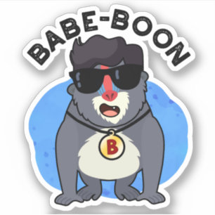 Sticker Babe-boon Funny Animal Singe Baboon Pun