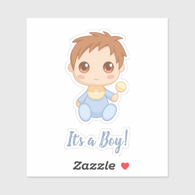 Sticker Baby Boy Blue Jumpsuit (Feuille)