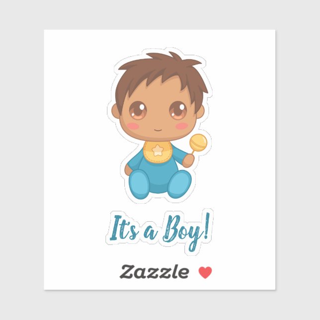 Sticker Baby Boy Blue Jumpsuit (Feuille)