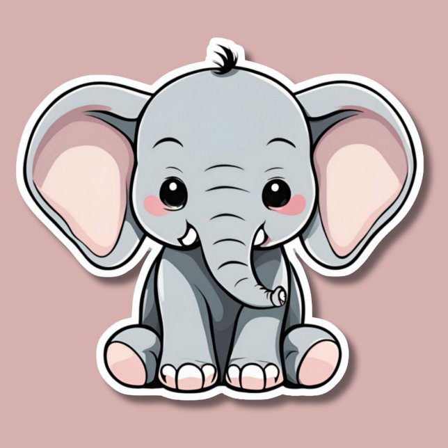 Sticker Baby Elephant imperméable (Créateur téléchargé)