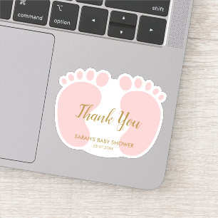 Sticker Baby Girl Douche Party pour vous remercier