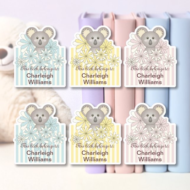 Sticker Baby Koala Ce Livre Appartient À La Plaque Enfants (Créateur téléchargé)