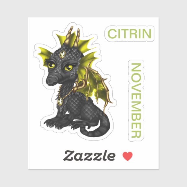 Sticker Baby-Pierre Citrin Dragon novembre (Feuille)