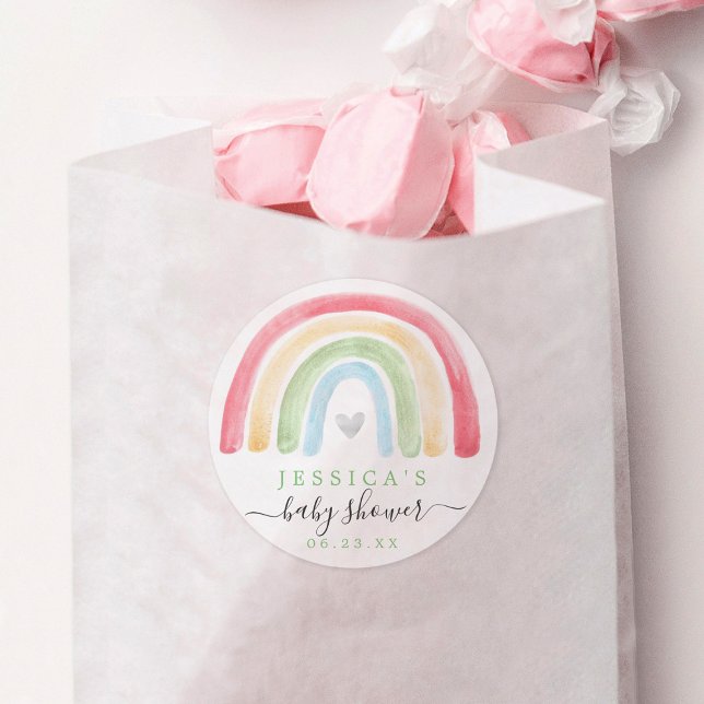 Sticker Baby shower arc-en-ciel Boho Favoriser (Créateur téléchargé)
