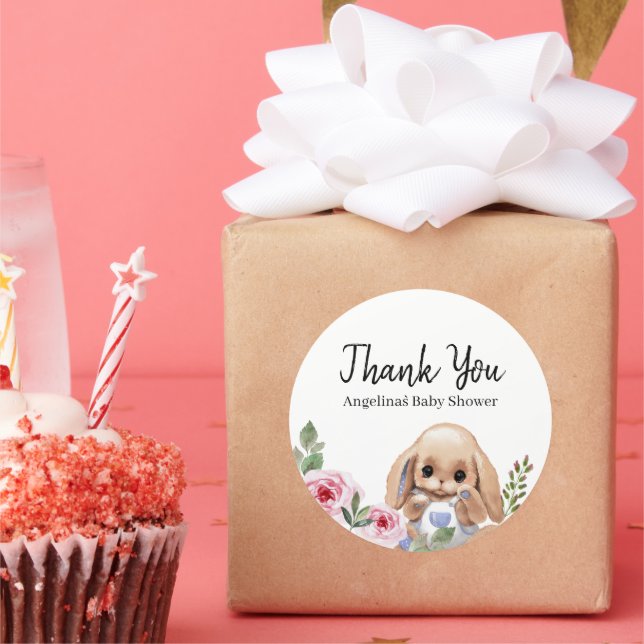 sticker baby shower avec design mignon. (Fête)