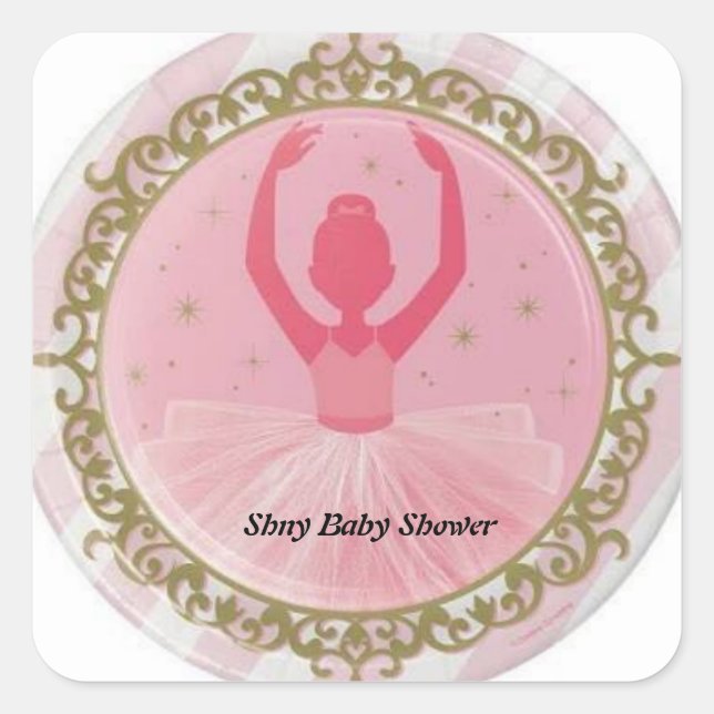 Sticker Baby shower Ballerina (Devant)