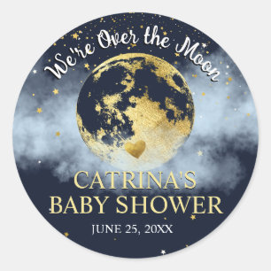 Sticker Baby shower bleu marine au-dessus de la lu